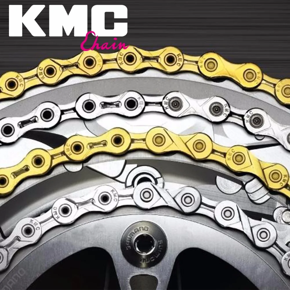 Велосипедная цепь KMC X10 X10.93 MTB для дорожного велосипеда 116L 10 скоростного волшебная