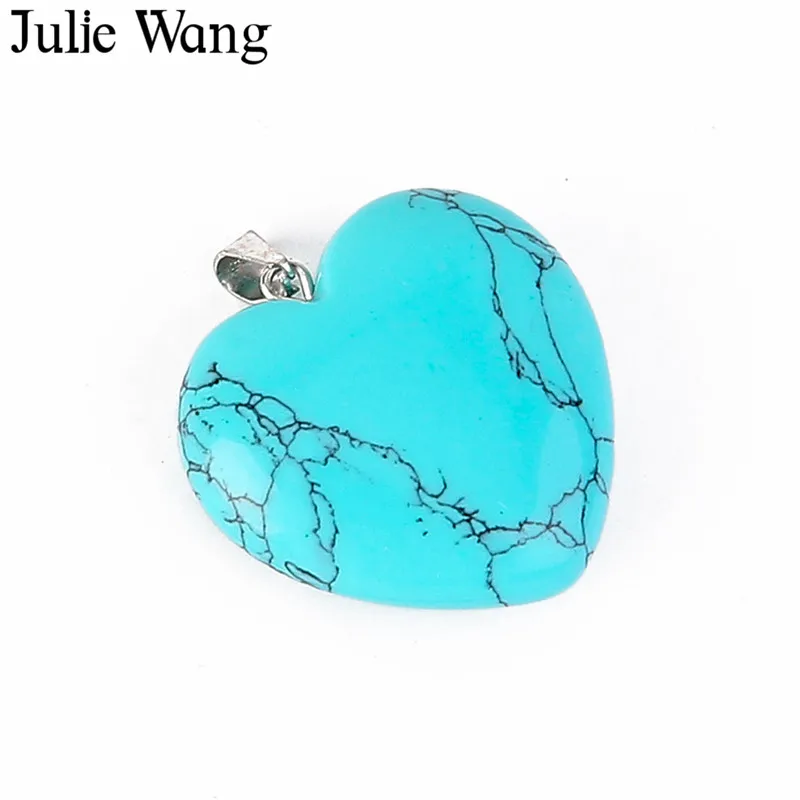 Julie Wang 1 шт. разноцветное сердце натуральные красивые серьги из драгоценных