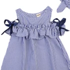 Лидер продаж, платье без рукавов для маленьких девочек, одежда в полоску, праздничное платье с открытыми плечами, торжественные летние платья