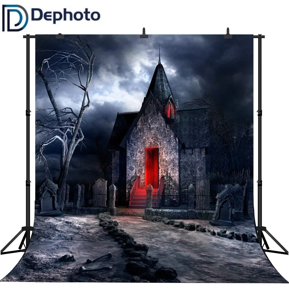 Dephoto бесшовный фон для фотосъемки мрачный ужасный дом красный светильник