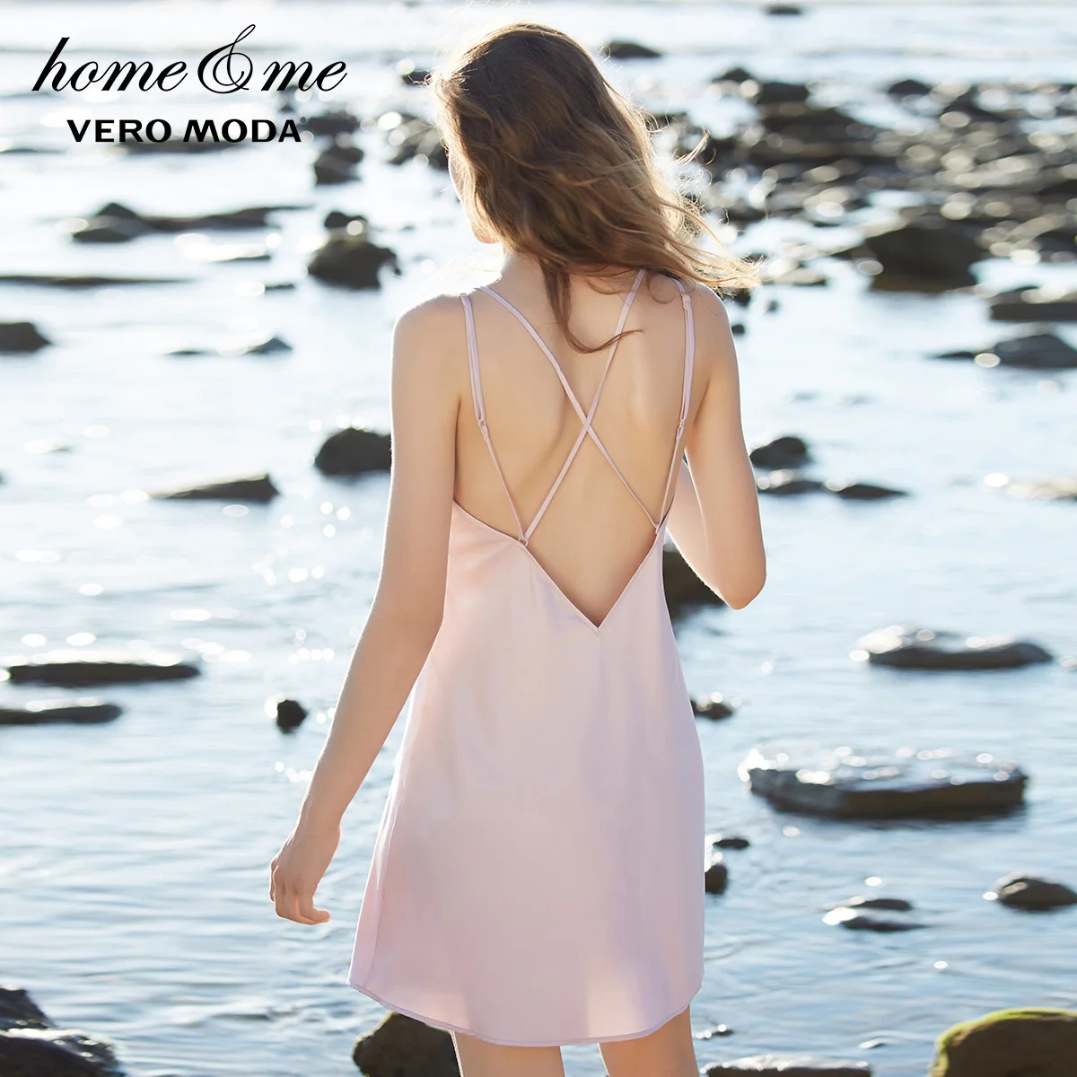 Vero Moda женское черное кружевное сексуальное платье-комбинация миди ночная