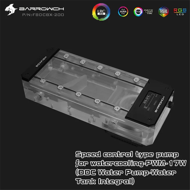 Barrowch DDC насос коробка PWM управляющий + резервуар в 1 5V D RGB OLED дисплей для ПК водяного
