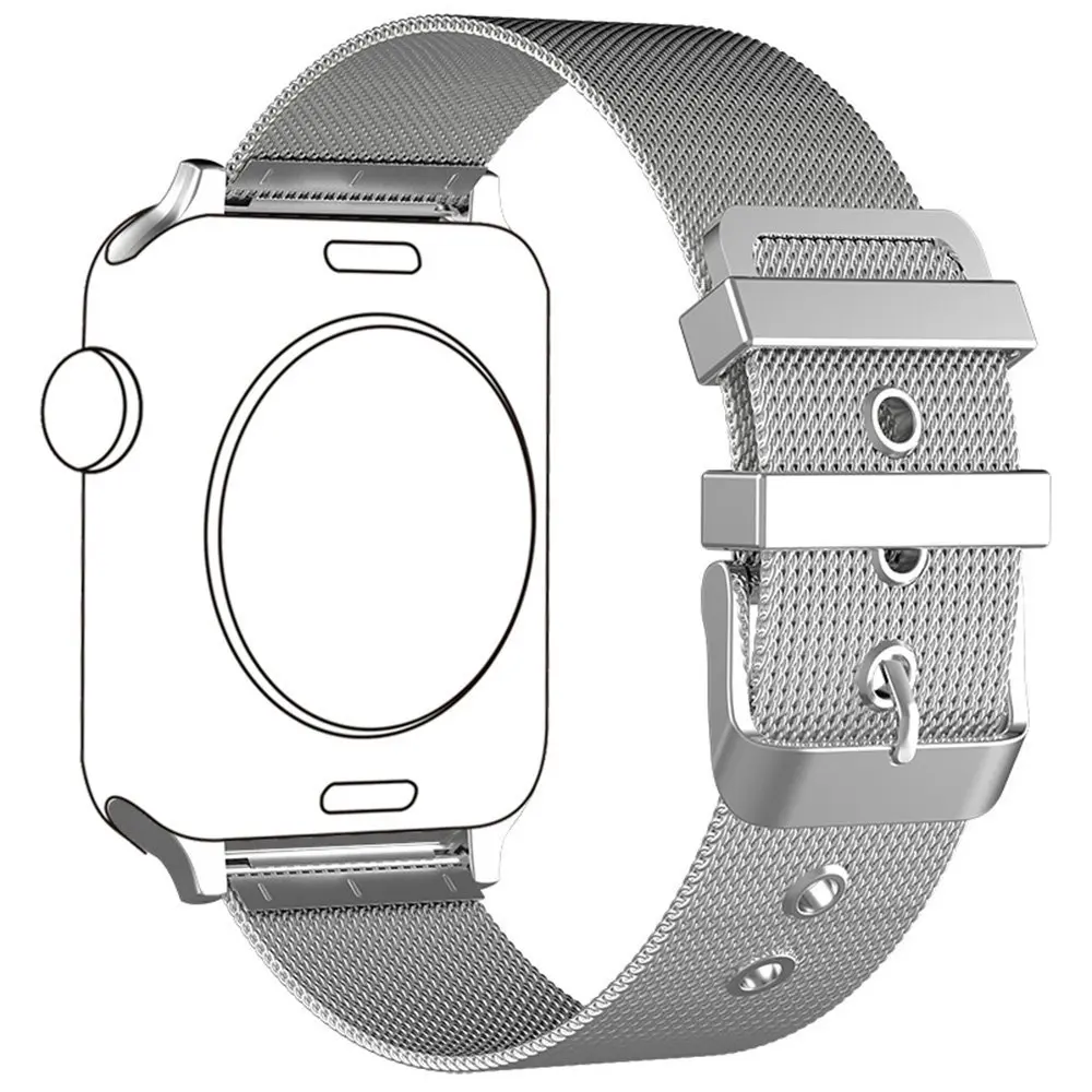 Розовый Золотой Миланский Браслет для наручных часов Apple Watch серии 1/2/3 отверстиями Нержавеющая сталь ремешок для наручных часов iWatch, 42 мм, 38 мм, браслет