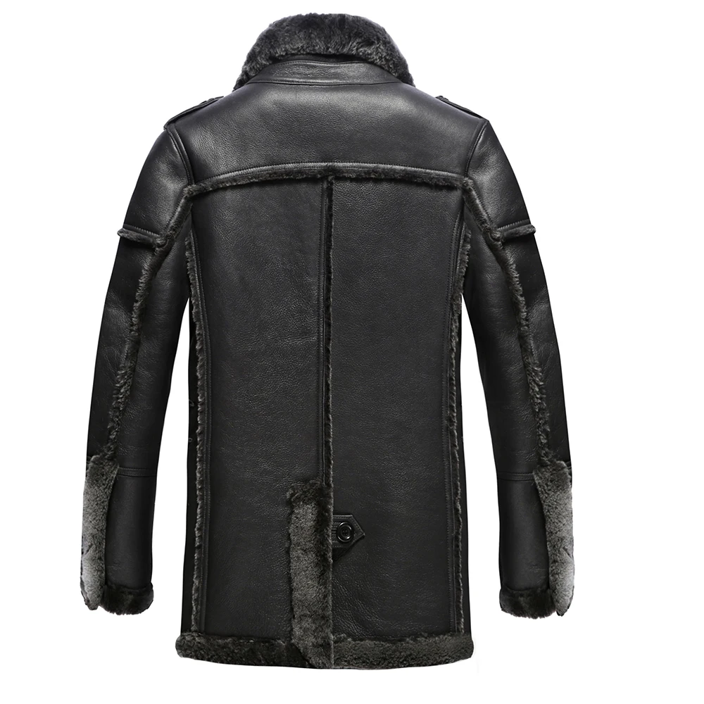 Мужская шуба из овчины однотонная зимняя натурального меха 100% гарантия|coats coats|coat