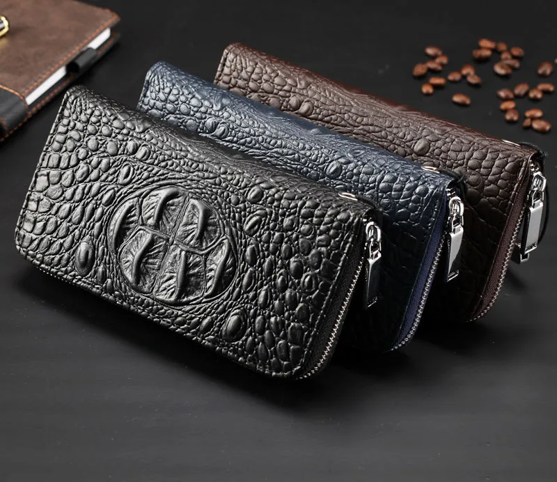 Кожи женщин бумажники натуральной кожи клатч кошельки крокодиловую аллигатор с