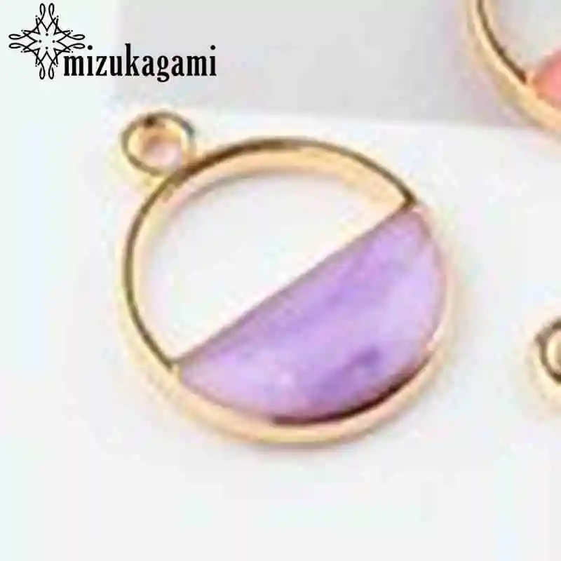 Fashion Round Enamel Geometric Charms 10pcs/lot For DIY Fashion Pendant Earrings Jewelry Making Accessories - Окраска металла: 5