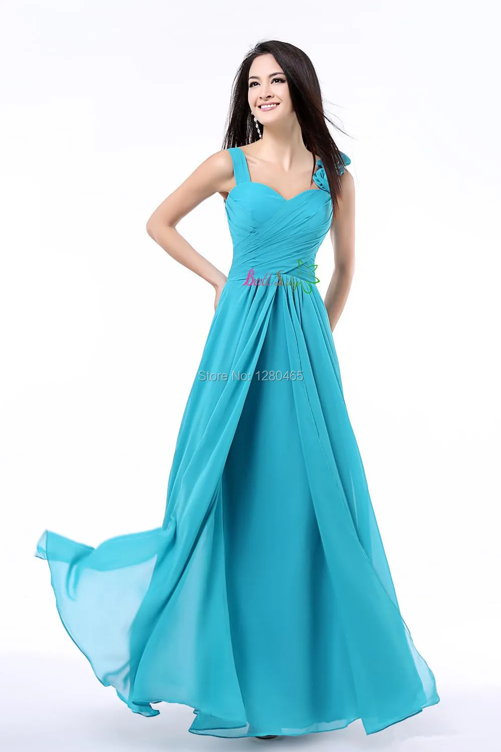 Шифон Невесты Платье Вечернее Женщины Vestidos de Festa Реальные Фото с цветами | Свадьбы