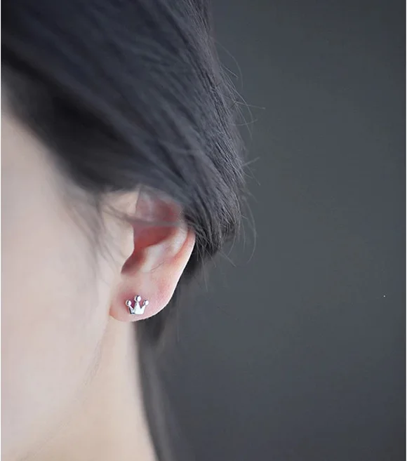 Cute Tiny crown Earring Jewelry Princess Crown Stud Earrings For Women | Украшения и аксессуары