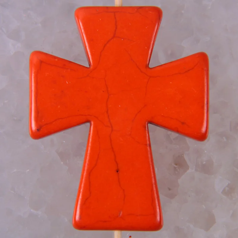 50x40 мм 0 диапазонов Бирюзовый бисер крест кулон ювелирные изделия для женщин подарок S013