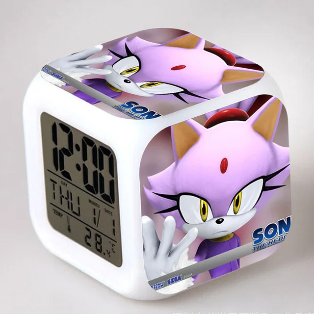 Золотой Sonic the Hedgehog светодиодный Будильник хвосты Miles Prower часы reloj despertador цифровые часы Dr. Robotnik horloge digitale Saat - Цвет: Золотой