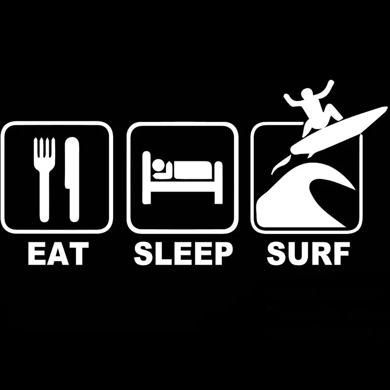Прикольные Стикеры для автомобиля Eat Sleep Surf 17 8 см * 7 JDM стильные украшения модные