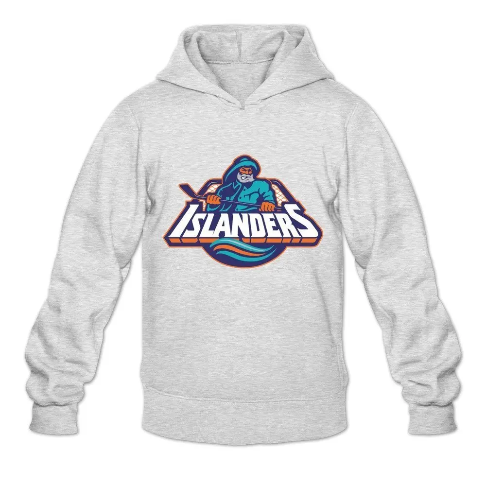 2017 мужская Новый Айлендерс Длинным Рукавом С Капюшоном Толстовка Белый 100% Хлопок