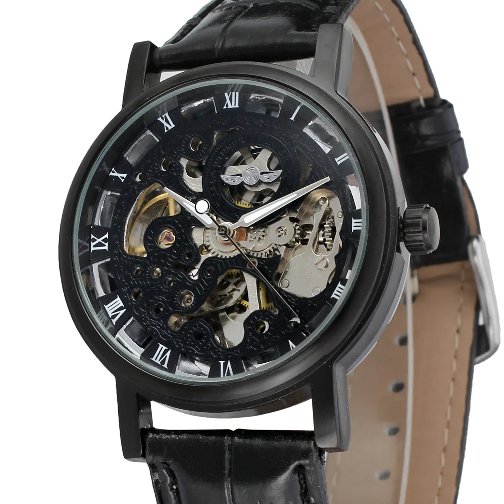 

Fashion Winner Top Brand Luxury Royal Carving Leather Mens Mechanical Wrist Watch Skeleton Male Clock Montre Hommewinner Homme