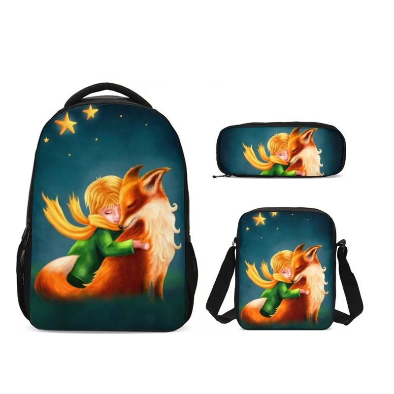 

3Pcs/Set Portfolio School Bags Girls Boys Cartoon The Little Prince 3D Printing Backpacks Teenage Kids Bookbag Mochila Escolar