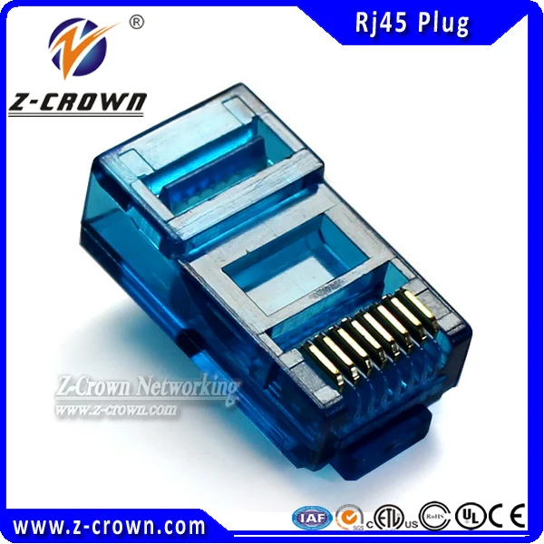 

Dark Blue Cat5e RJ45 8P8C UTP Plug Color Connector 30U gold plating 50pcs/lot
