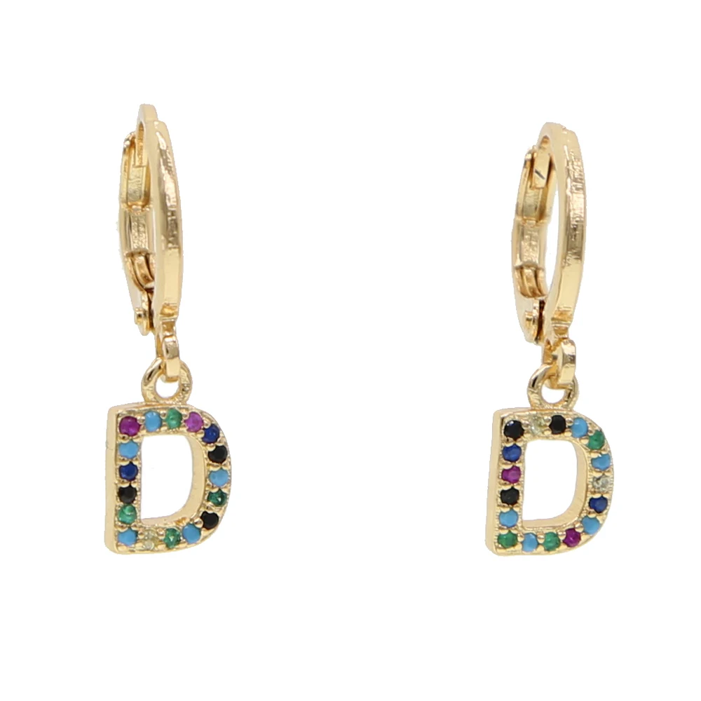 Прямая поставка оптовая продажа 26 инициальных очаровательных сережек