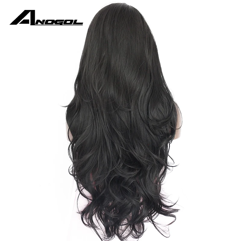 Anogol натуральные волосы без клея высокотемпературные парики швейцарские длинные