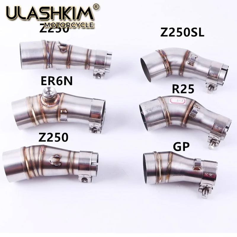 

ER6N R25 R3 GP Adapter Motorcycle Exhaust Middle Pipe Muffler Link Pipe Middle Section For Kawasaki Ninja 250 250R Z250 Z300