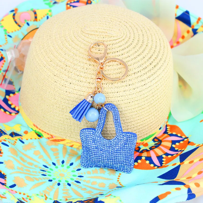 Новинка 2015 модный брелок для ключей с подвеской из кристалла в форме сумочки 5