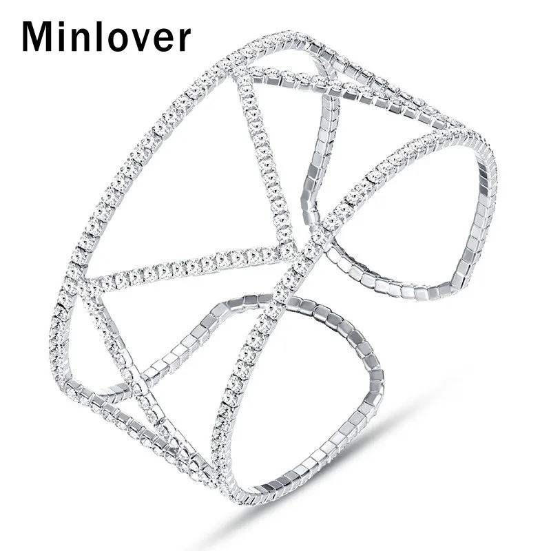 Minlover модные Кристальные геометрические браслеты для женщин Простые невесты