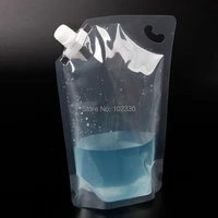 300pcslot 1l 2l stand up plastic drink packaging bag spout pouch for beverage liquid juice milk coffee
