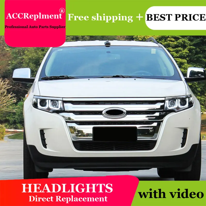 Авто. PRO для FORD EDGE светодиодный фары 2011 2014 bi xenon объектив двойной U DRL H7 головные