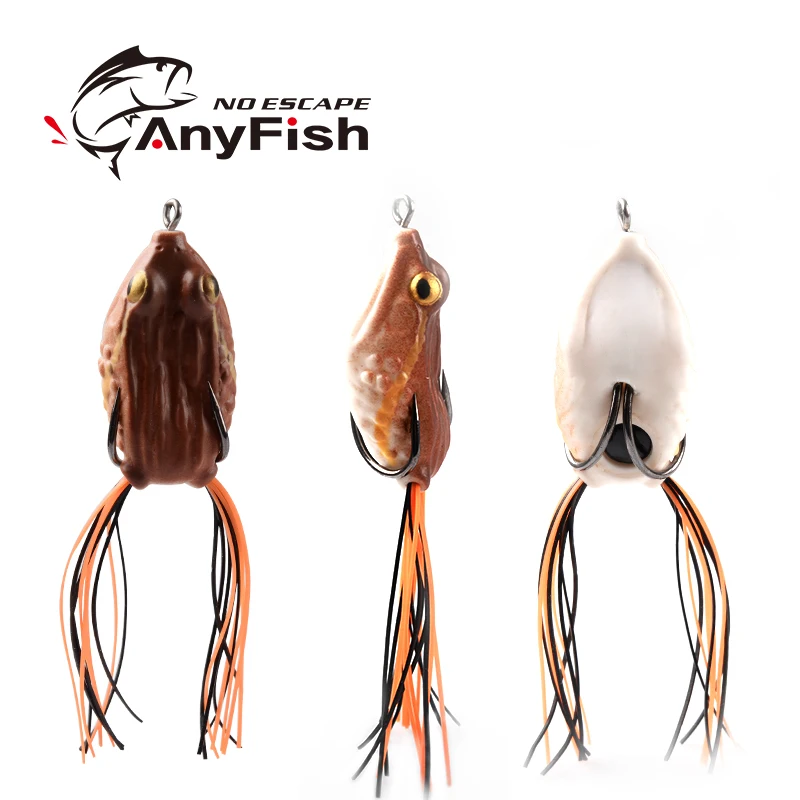 ANYFISH счастливая лягушка 1 шт. мягкая рыболовная приманка 4 2 см/7g двойные крючки