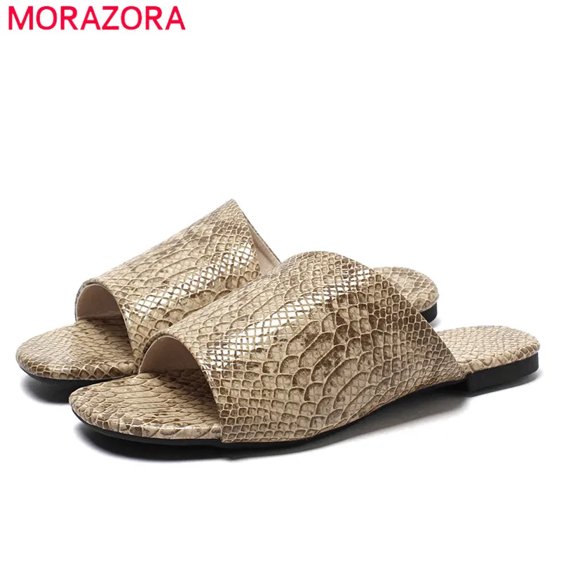 MORAZORA/2019 г. лидер продаж летние женские шлепанцы Летняя обувь с открытым носком