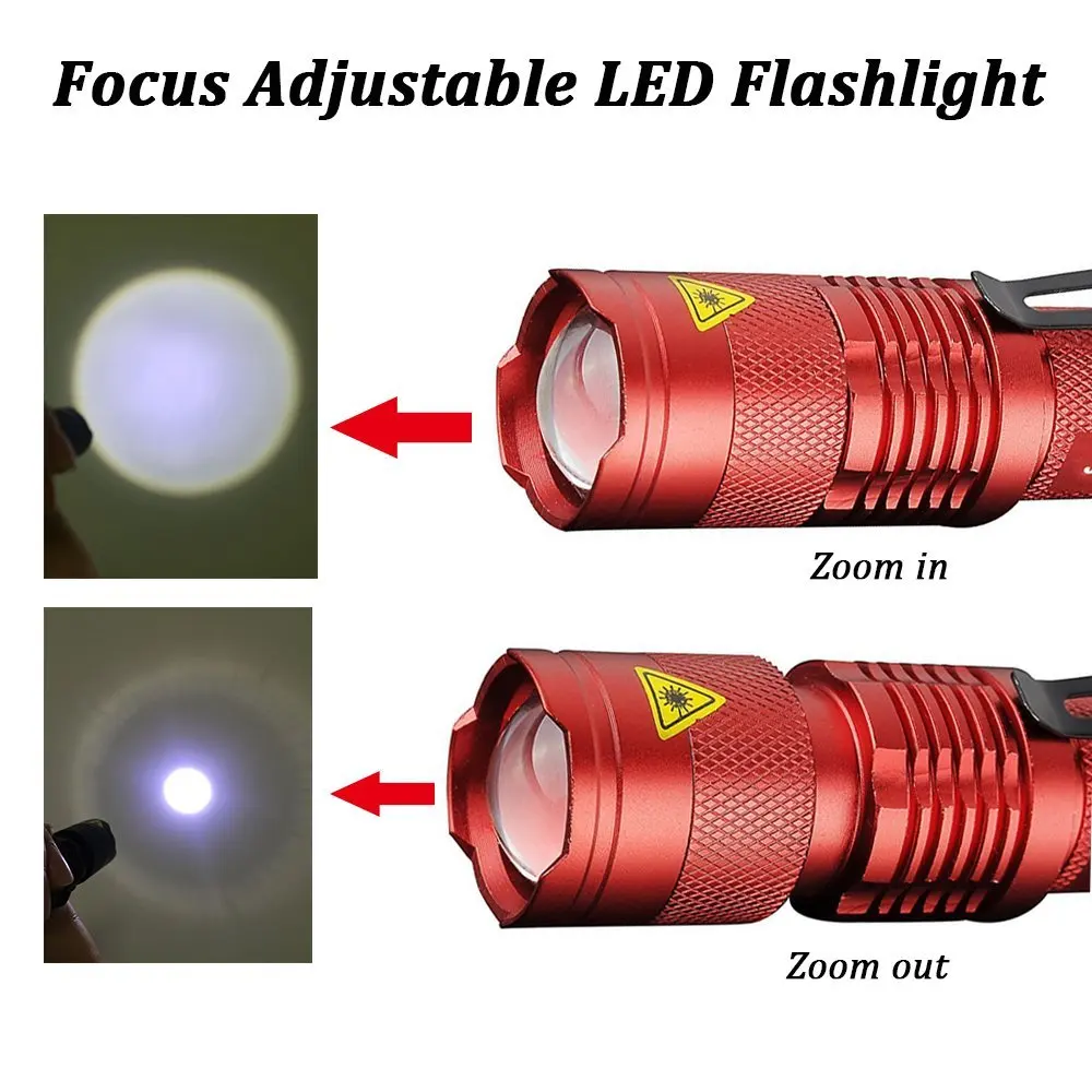High Quality Mini LED Torch 7W 2000LM Q5 Flashlight Adjustable Focus 3 Modes Zoom Flash Light Lamp Free Shipping | Лампы и освещение