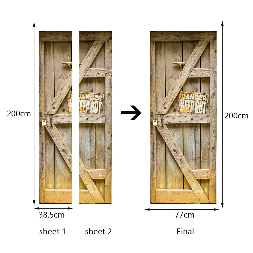 77x200см наклейки для дверей из опасного дерева самоклеящиеся декоративные