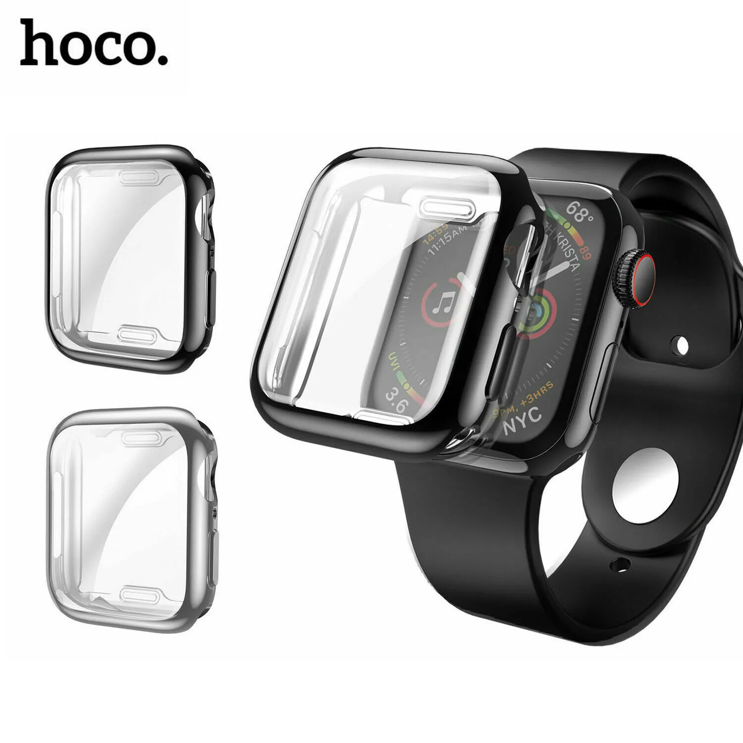 Оригинал HOCO 360 градусов тонкий чехол для часов Apple Watch серия 4 мягкий прозрачный TPU