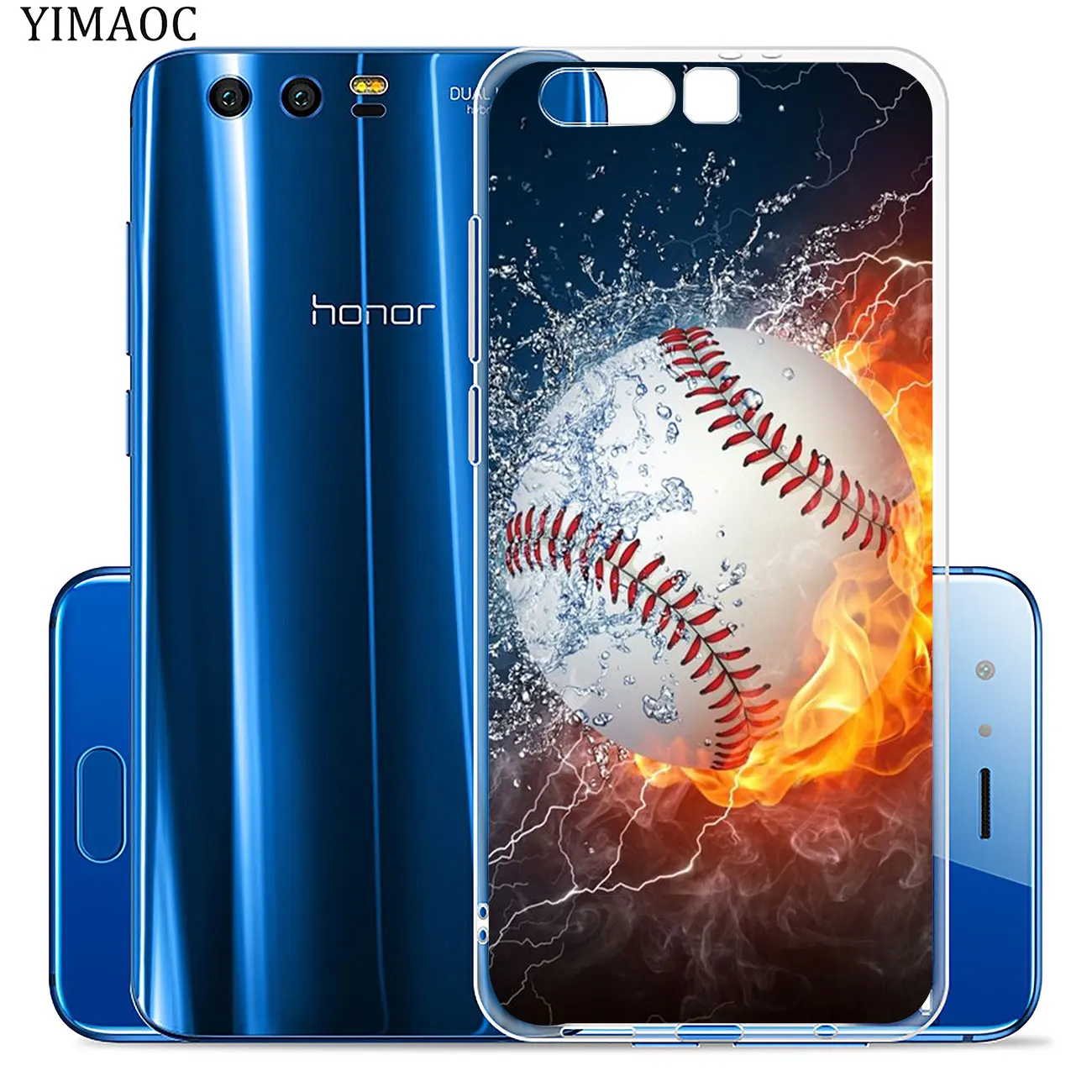 YIMAOC огненный Желтый Мягкий Бейсбольный чехол для Huawei Y9 Y7 Y6 Prime 2018 Honor 20 10 9 9X 8C 8X 8 Lite