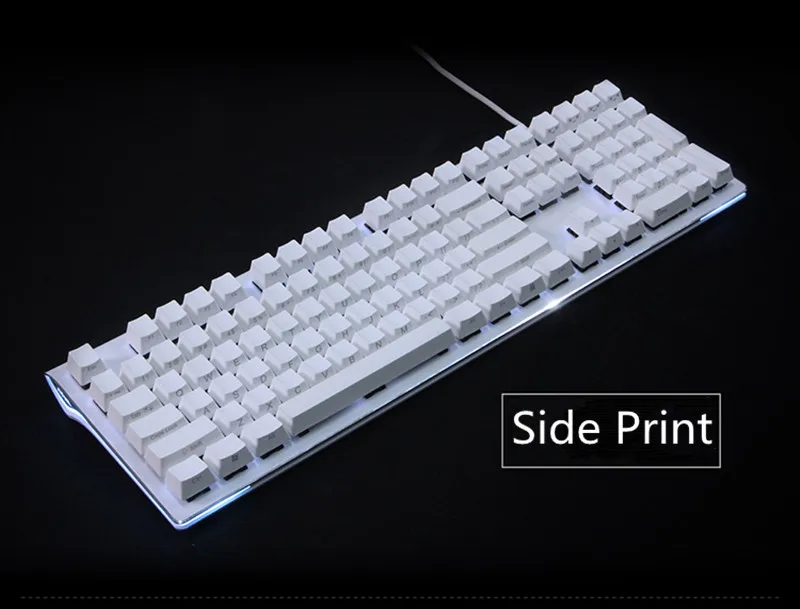 Черно белые колпачки для ключей Cherry MX 108 PBT OEM профиль механическая клавиатура