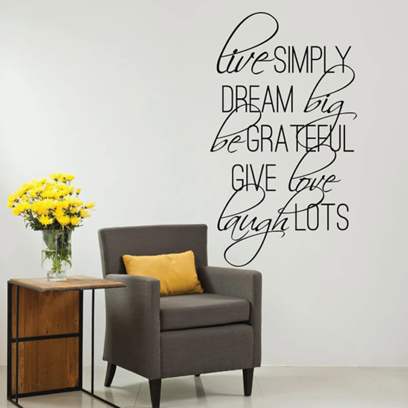 Live просто цитаты Виниловые Настенные пословицы наклейки Большой размер Наклейка