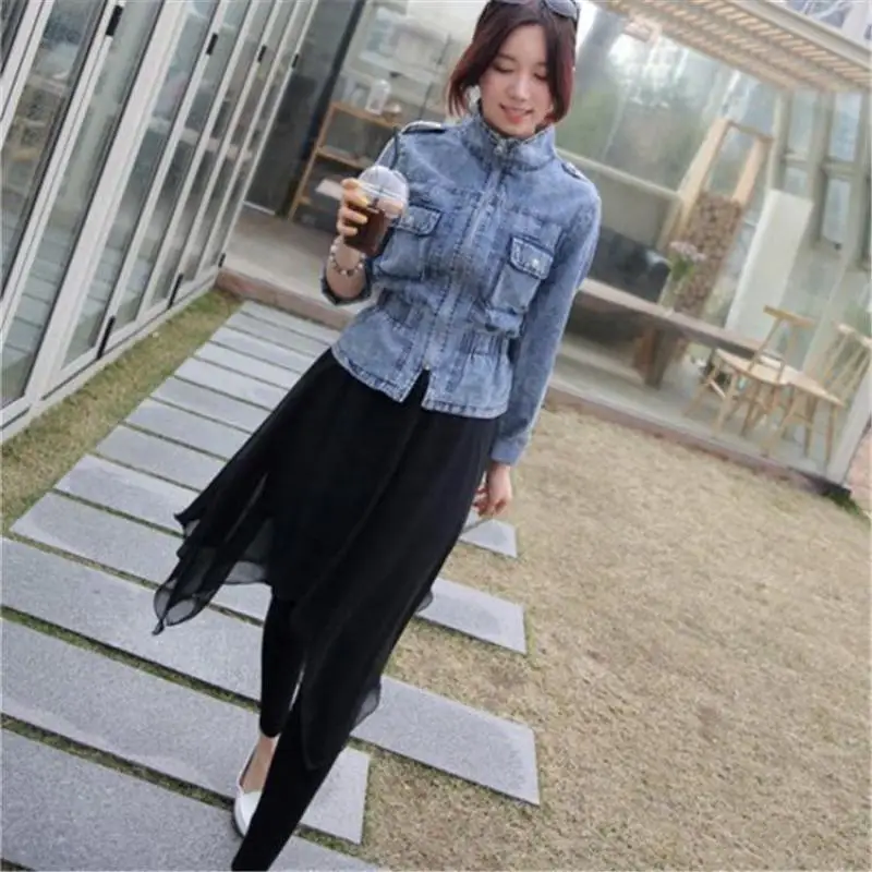 Новинка весна-лето 2020 Женская Корейская Асимметричная шифоновая юбка облегающая