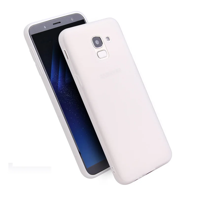 Белый Однотонная одежда Желейный чехол для samsung A7 A6 A8 плюс матовый мягкий чехол из ТПУ с узором для J2 J4 J6 плюс A3 A5 A7 J3 J5 чехол s - Цвет: Белый
