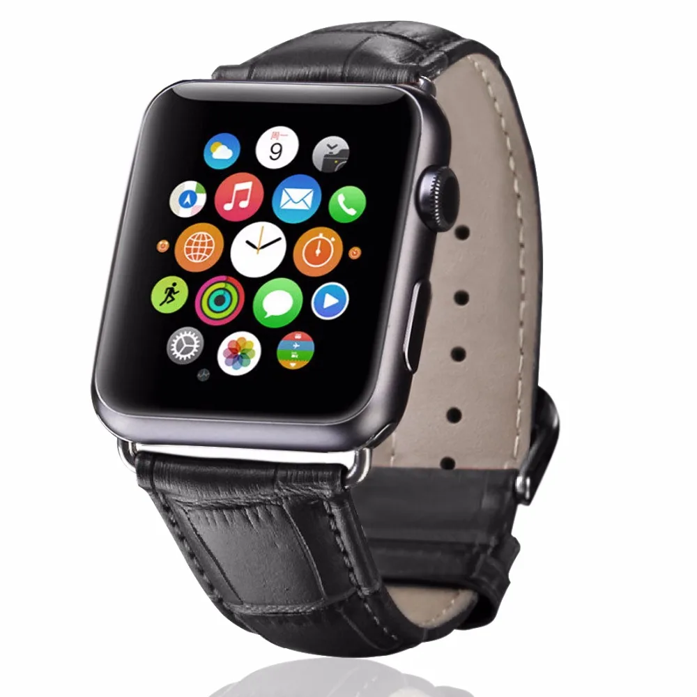 Ремешок для часов из натуральной крокодиловой кожи Apple Watch Series 2/1 38 мм 42 сменный
