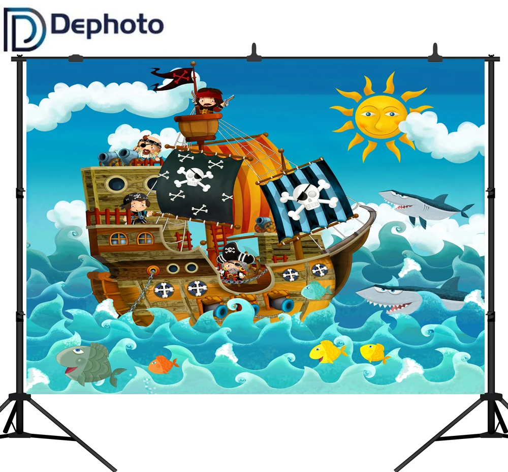 Dephoto фотография фон рисунок пиратского корабля акула море парусный спорт
