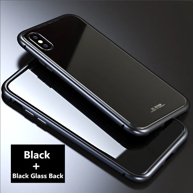 ZG Дизайн Магнитный Флип Ультратонкий чехол для iPhone X 6 6 S 7 8 Plus прозрачное закаленное стекло+ Встроенный Магнитный чехол металлический чехол