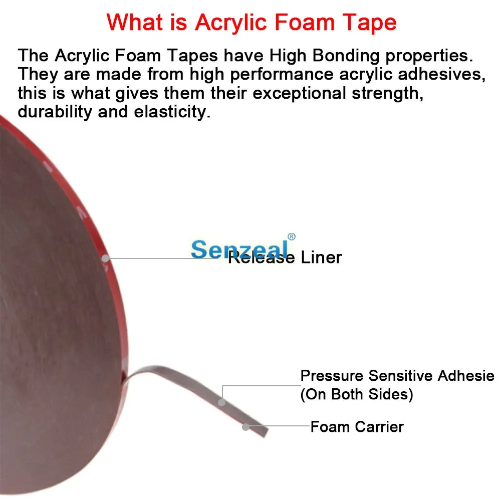 30m x 6mm 8mm 10mm 20mm Double Sided Tape Acrylic Foam Adhesive Versatile Strong Permanent Glue High Strength Car Accessories | Автомобили