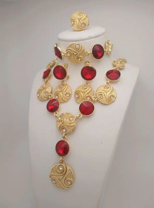 Комплект из колье серёг и кольца цинкового сплава|african beads jewelry set|beaded setnigerian wedding |