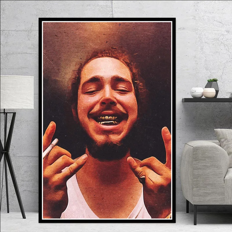 0001 Post Malone хип хоп звезда художественный постер Картина Настенная картина домашний декор, плакаты и принты - Цвет: 0001