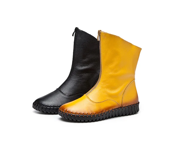 Новинка модные женские ботинки GKTINOO из натуральной кожи зимняя обувь
