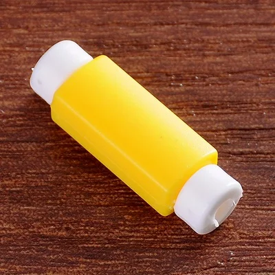 yellow 10 шт./лот USB зарядное устройство протектор для кабеля наушников яркие наушники USB кабель для передачи данных чехол для iPhone samsung htc - Цвет: yellow
