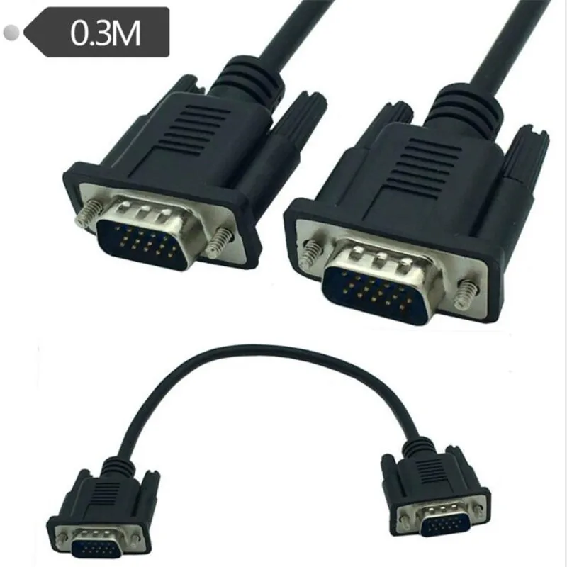 Короткий видеокабель 0 3 м HD15Pin VGA D Sub кабель Папа папа M/M мама и Мама RGB для