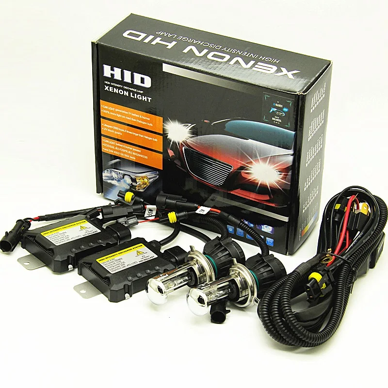 55 Вт тонкий балласт HID Xenon H4 фара Лампа 12 В 3 биксеноновый комплект дальнего и