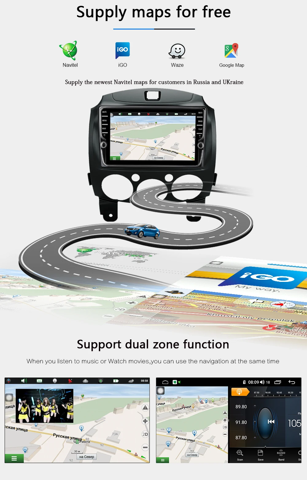 Funrover 8 ядерный android 9,0 2 din Автомобильный dvd-плеер для Mazda 2 2007- радио gps навигация DSP слот для sim-карты wifi Разделенный экран