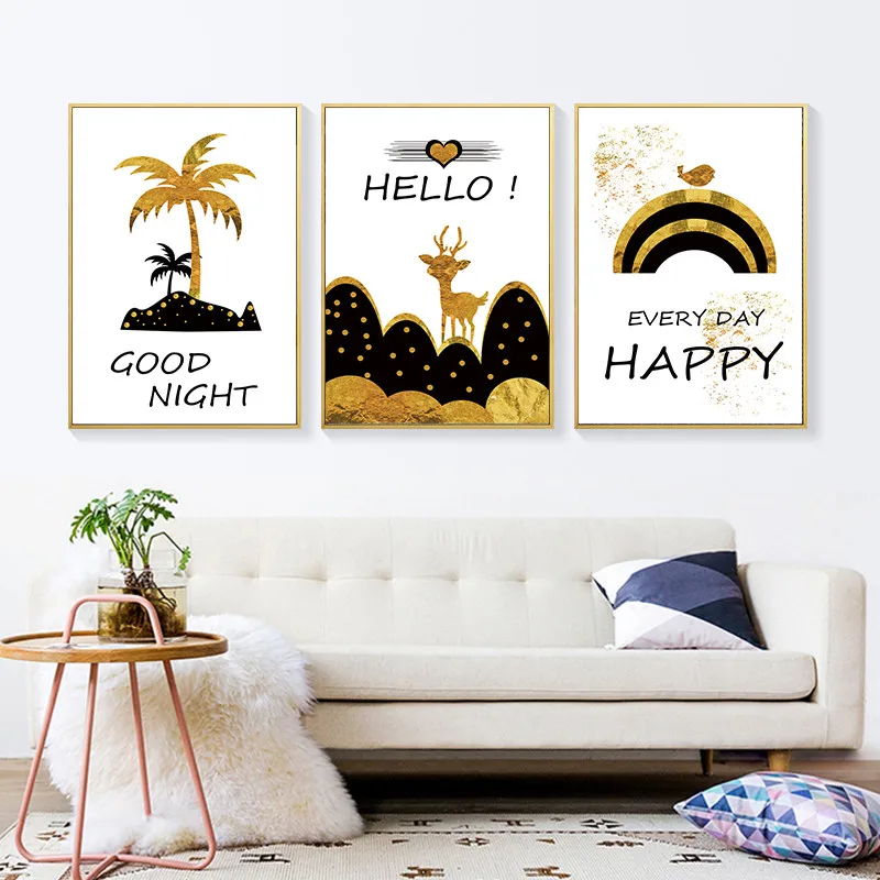 Минималистичная абстрактная Радуга кокосовое дерево холст картина плакат