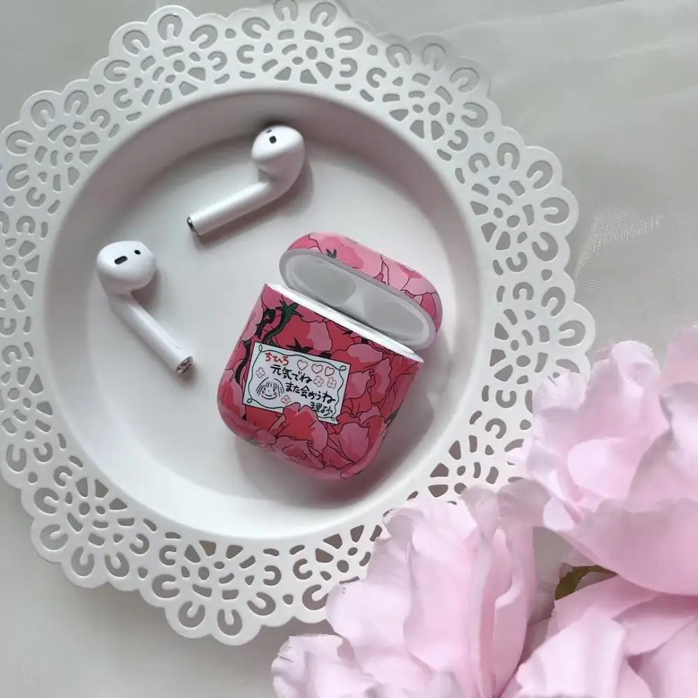 Подходит для Apple AirPods 1 2 Проводная коробка зарядки чехол ретро розовый тысячи