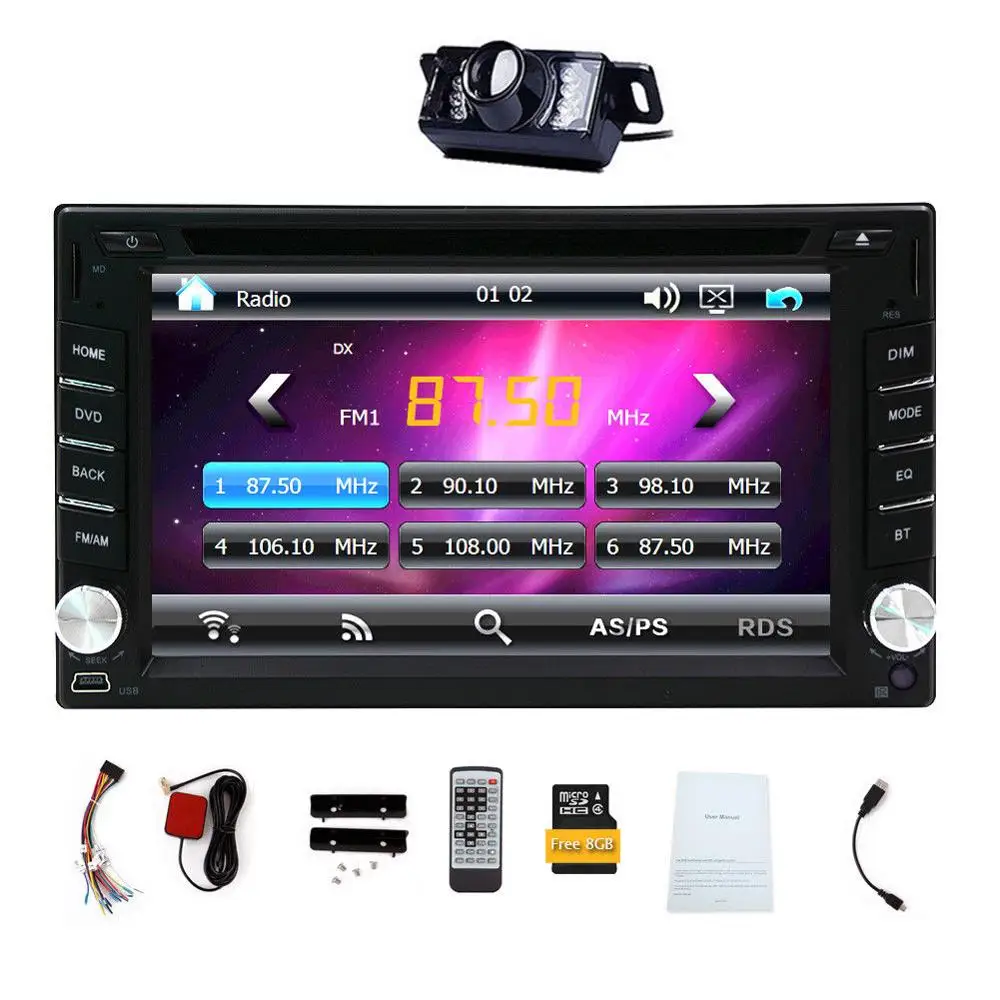 HD 6.2 &quotдвойной 2din Сенсорный экран CD проигрыватели DVD плеер в тире GPS стерео Радио